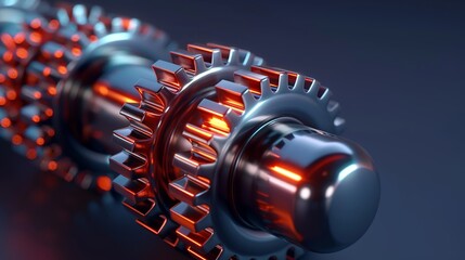Abstract composition of interconnected gears, symbolizing teamwork and cooperation, perfect for business and corporate themes. Illustration, Image, , Minimalism,