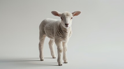Fototapeta premium A lamb standing on a white background