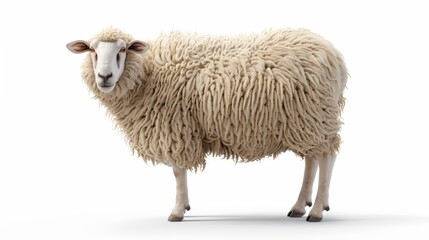 A sheep isolated on a white background
