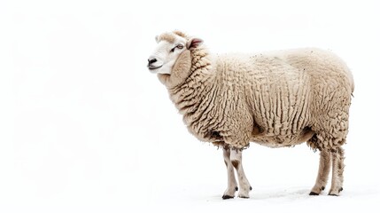 Obraz premium A sheep isolated on a white background