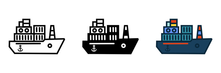 The Cargo Ship icon signifies global trade and logistics, perfect for shipping websites, transport blogs, and industry-themed projects.