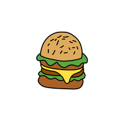 hamburger isolated on white