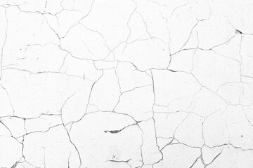 White Broken Concrete Wall Background.