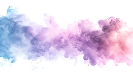 Fototapeta premium Pink party fog. Pastel watercolor 3D gradient effect fog cloud graphics with white background. Isolated blue, teal, purple, light pink, orange smoke or think cloud. Abstract Artistic Design