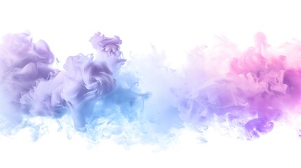 Fototapeta premium Pink party fog. Pastel watercolor 3D gradient effect fog cloud graphics with white background. Isolated blue, teal, purple, light pink smoke or think cloud. Abstract Artistic Design