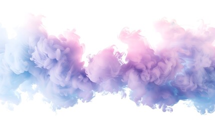 Fototapeta premium Pink party fog. Pastel watercolor 3D gradient effect fog cloud graphics with white background. Isolated blue, teal, purple, light pink smoke or think cloud. Abstract Artistic Design