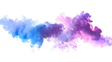 Fototapeta premium Pink party fog. Pastel watercolor 3D gradient effect fog cloud graphics with white background. Isolated blue, teal, purple, light pink smoke or think cloud. Abstract Artistic Design