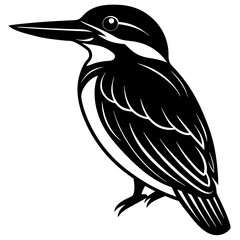 A Kingfisher Silhouette Vector illustration isolated on white