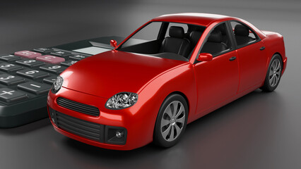 Naklejka premium car purchase, tax payment, royalties, loan, budget, 3d illustration