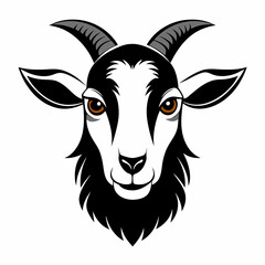 Goat head silhouette vector illustration 