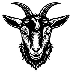 Goat head silhouette vector illustration 