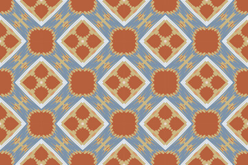Tile Pattern Portuguese, Traditional Ethnic Ikat, Aztec Abstract Vector Pattern, Seamless Pattern in Tribal, Folk Embroidery and Mexican Style.