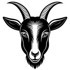 Goat head silhouette vector illustration 