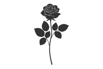 Fototapeta premium rose silhouette vector illustration