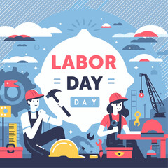 Happy Labour Labor Day Illustration