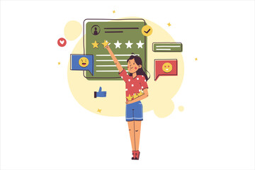 People Give Rating Illustration