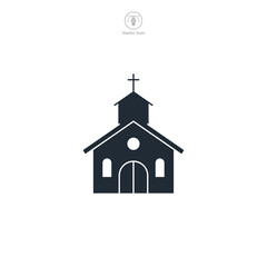 Church Icon symbol vector illustration isolated on white background
