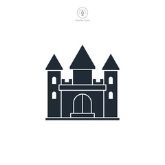 Castle Icon symbol vector illustration isolated on white background