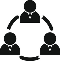 Simple icon representing a team of business professionals collaborating on a project