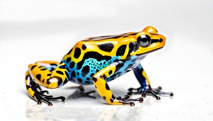 Fototapeta premium Poison Dart Frog isolated on white background, Poison Dart Frog animal on white, Poison Dart Frog animal photography