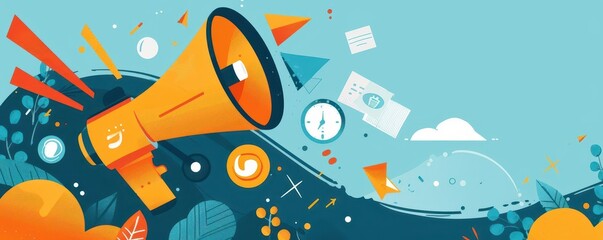 Breakthrough and Campaign, marketing escalation, flat design illustration