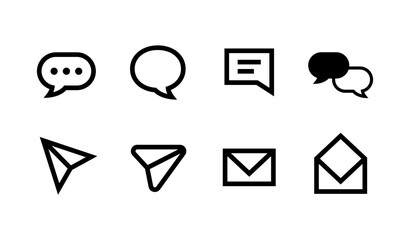 SNSなどで使われるコメント・DMのアイコンセット