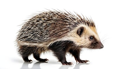 Fototapeta premium a beautiful picture of Porcupine animal, Porcupine animal on white background, Porcupine images