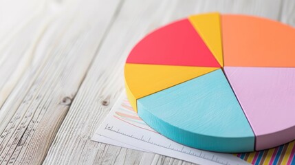 Investment funds allocation with pie charts, mutual funds, financial planning