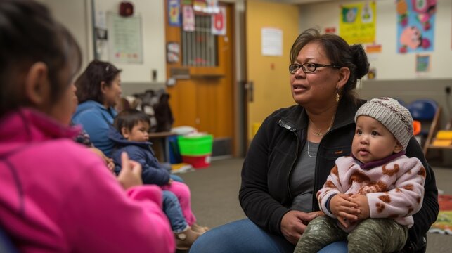 Single parents participating in a support group, illustrating the communal and supportive nature of modern parenting networks