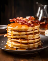Stack of Pancakes with Syrup
