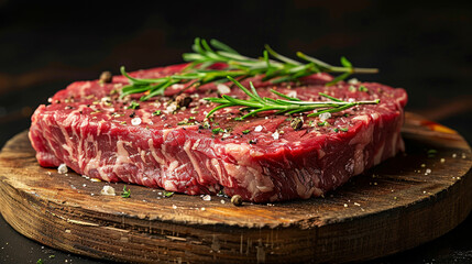 Fototapeta premium Australia steak on black background. Food concept.