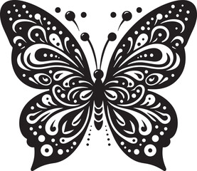 Butterfly silhouette. butterfly black and white silhouette