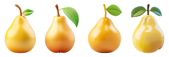 Pear 3d Illustration, 3d icon, isolated, PNG set