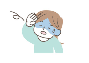 めまいがしている女性のイラスト