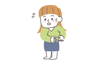 太ってスカートのファスナーが締まらない女性