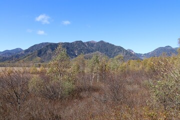 秋の日光の風景。戦場ヶ原。