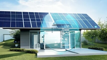 Modern Home With Rooftop Solar Panels Generative AI - Powered by Adobe