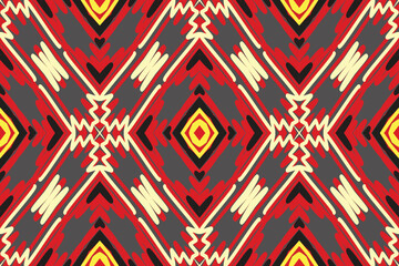 Pattern Portuguese, Traditional Ethnic Ikat, Aztec Abstract Vector Pattern, Seamless Pattern in Tribal, Folk Embroidery and Mexican Style.