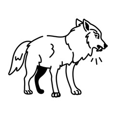 A hand drawn icon of a wolf 