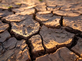 Cracked Dry Earth Highlighting the Extreme Effects of Climate Change on Agriculture