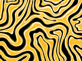 Abstract wave, marble, liquid pattern vintage colorful hand drawn vector illustration background. Design for web, banner, fabric, textile, decoration.