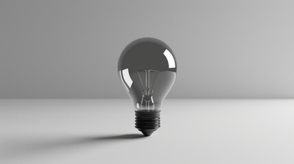 Concept of power outage represented by a solitary dark bulb on a white surface