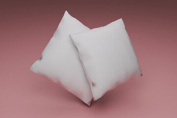 Mock up of a white pillow - 3d rendering