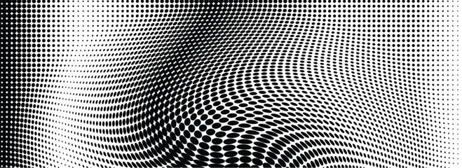 Abstract monochrome halftone background. Wide vector illustration	