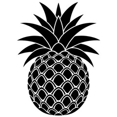Obraz premium pineapple silhouette vector illustration