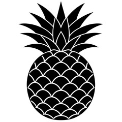 Obraz premium pineapple silhouette vector illustration