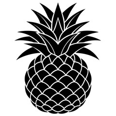 Obraz premium pineapple silhouette vector illustration