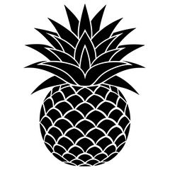 Obraz premium pineapple silhouette vector illustration