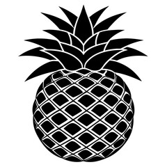 Obraz premium pineapple silhouette vector illustration