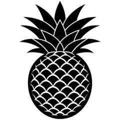 Obraz premium pineapple silhouette vector illustration